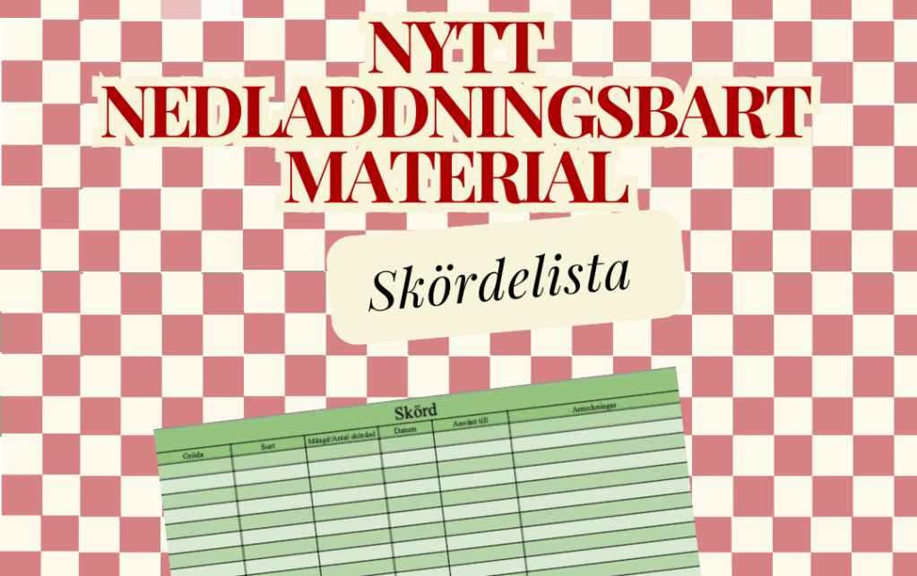 Skördelista – Nedladdningsbar